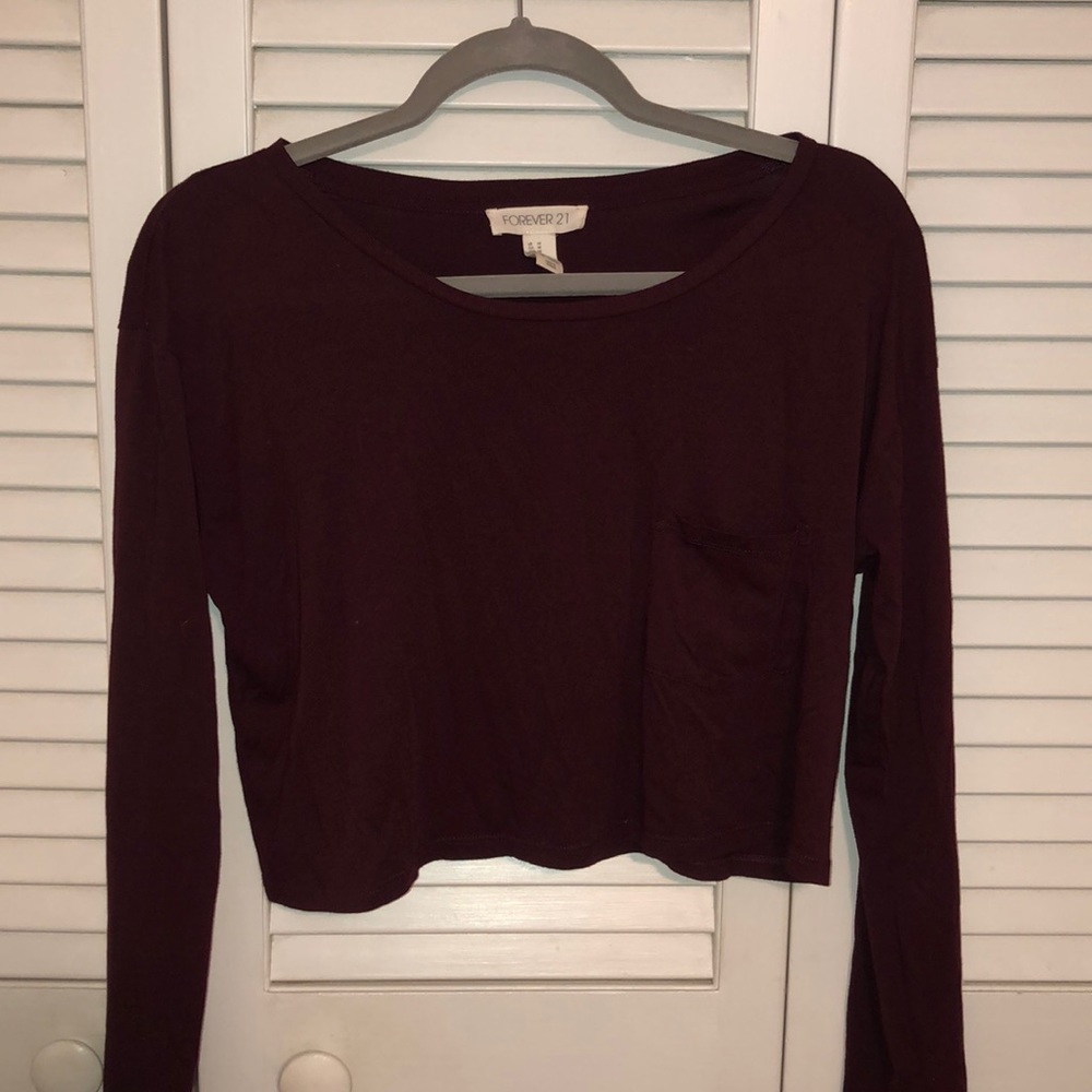 Forever 21, burgundy long sleeve T-shirt